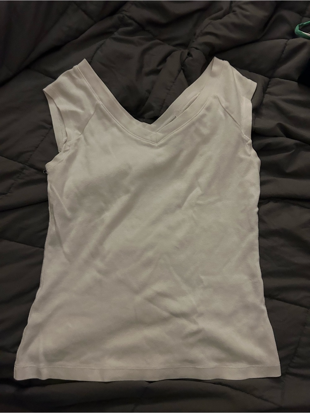 LOFT Women's V-Neck Cap Sleeve Tank Top - White